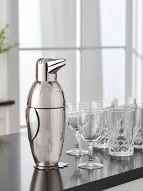 Vintage-Style Bey Berk Penguin Cocktail Shaker Stainless Steel Unused